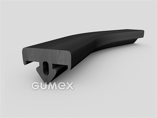 "T" Gummiprofil mit Loch, 22x33,5/14mm, 70°ShA, EPDM, ISO 3302-1 E2, -40°C/+100°C, schwarz, 
